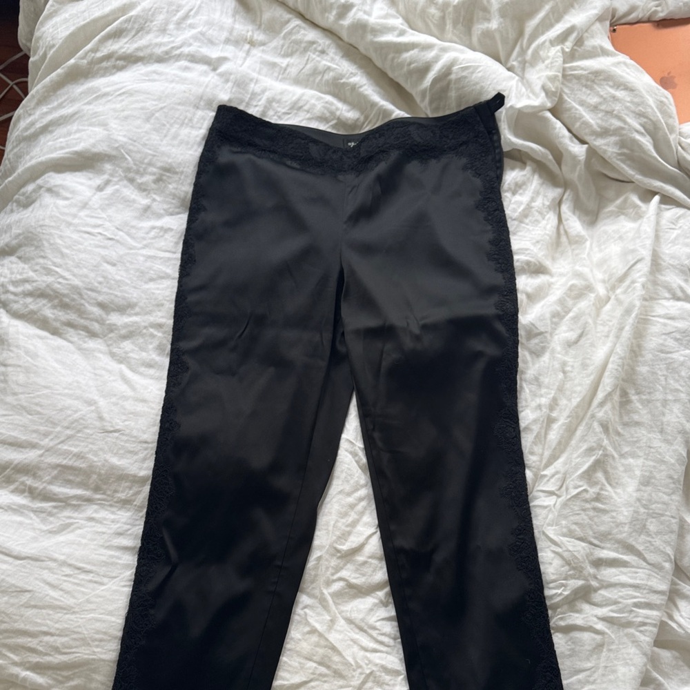 St. John Couture chic black women’s size 14 satin lace bolero tuxedo pants